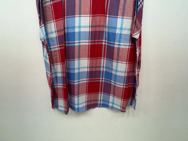 New Women’s Plaid Cumberland Outfitters Cut Off Button Up Shirt L #14119 3B-49