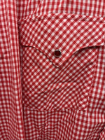 New Men’s Dickson Jenkins Red Checkered Long Sleeve Pearl Snap 16 Large AA-36
