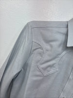 New Women Mesquite Blue Long Sleeve Button Up Size 30 KK-50
