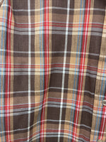 New Boys Panhandle Slim Brown Plaid Long Sleeve Pearl Snap Size 8 DD-102