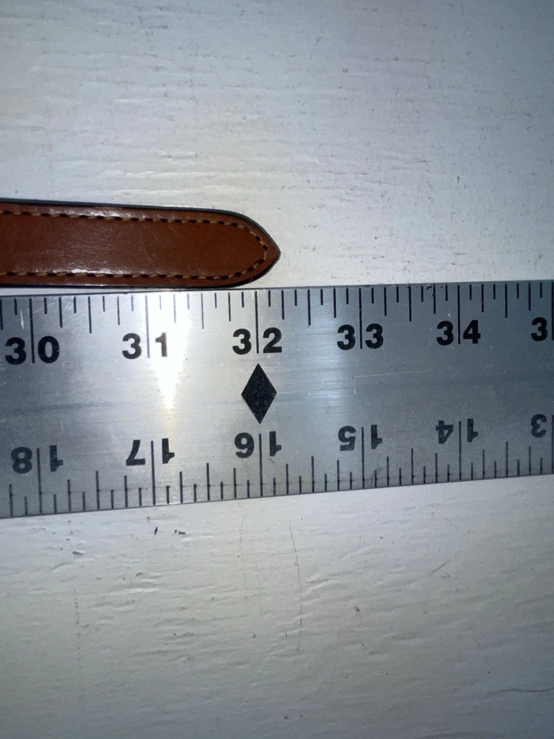 New Brown Genuine Leather M&F Silver Pendent 26” Belt #3219754 NN-35