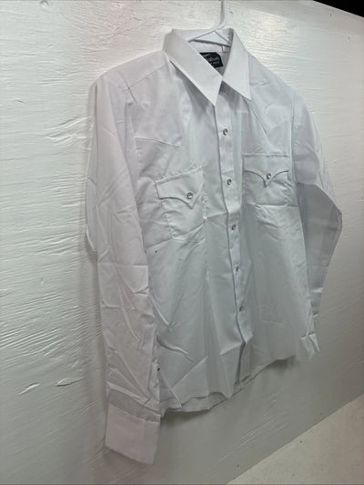 New Kids Champion Western White Long Sleeve Pearl Snap Size 16 CC-117