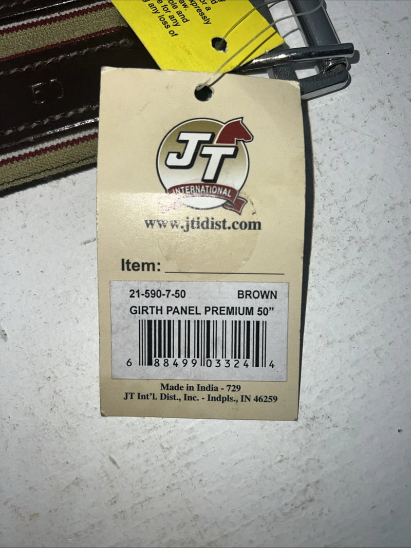 New EQUIROYAL Brown English Girth Panel Premium 50” #21-590-7-50 BB-19