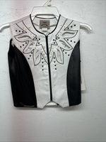 New Women’s 1849 Authentic Ranchwear White Black Western Show Vest XXS H-600