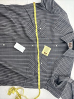 New Men’s ELY Cattleman Gray White Design Long Sleeve Pearl Snap 16 Large X-19