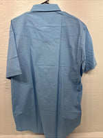 New Men’s ELY Cattleman Blue Western Short Sleeve Pearl Snap 18 2XL T-46