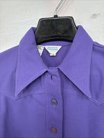 New Women’s Western Fashions Purple long Sleeve Button up Size 14 YY-14