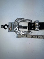 New Black Genuine Leather Nocona Silver Bling Cross XL Belt #N1330999 Z-80