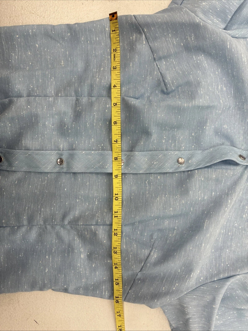 New Kids Dan River Blue Deigned Long Sleeve Pearl Snap Size 10 LL-63