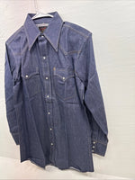 New Men’s Champion Western Jean long sleeve pearl snap small B-65