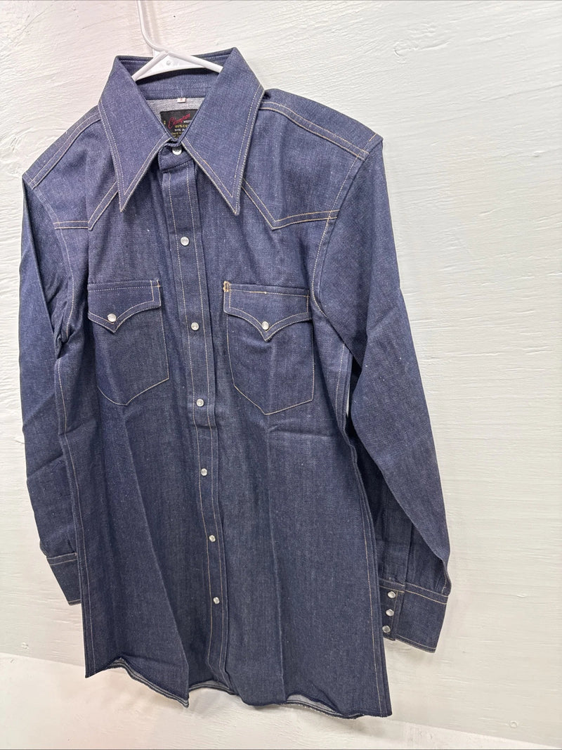 New Men’s Champion Western Jean long sleeve pearl snap small B-65