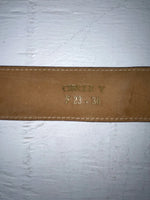 New Black Genuine Leather Circle Y Gold Glitter 30” Belt #F23 JJ-45