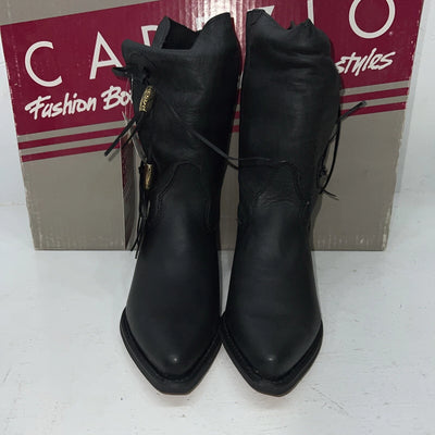 New Women’s Black Capezio Cowboy Boots With Fringe. L870 5.5 5 1/2 M. 20-78
