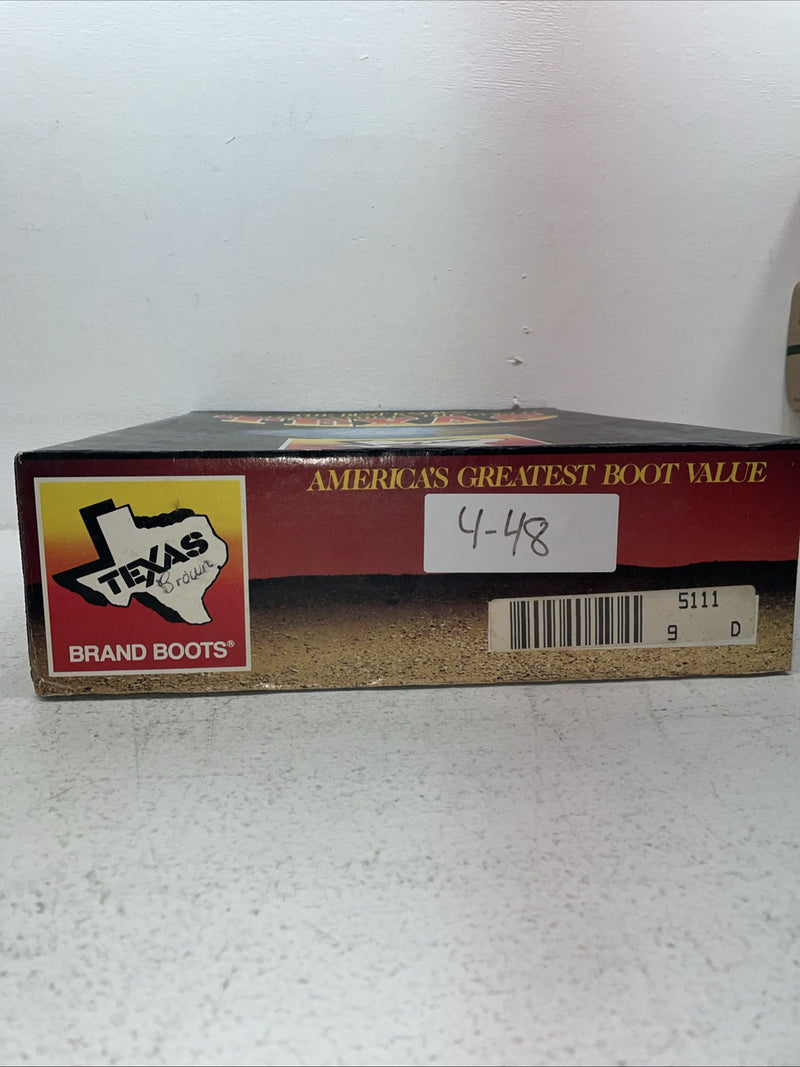 New Men’s Brown Texas Brand Cowboy Boots. 5111 9 D. 4-48