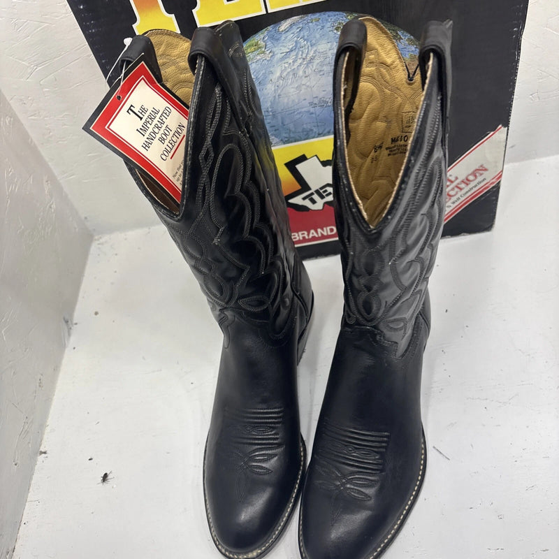 New Men's Black Texas Brand Cowboy Boots. M 610 8.5 8 1/2 D. 3-10