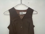 New Women’s Brown Dickson Jenkins Cut Off Button Up Vest #7953 3B-62
