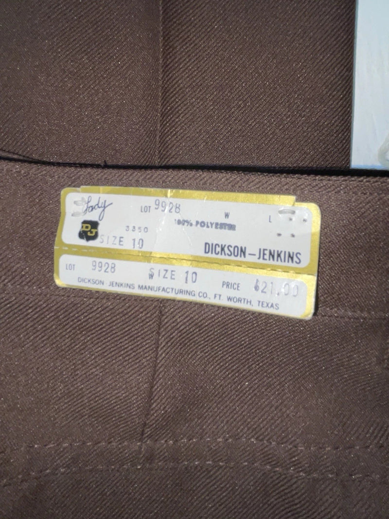 New Vintage Brown Dickson Jenkins Polyester Pants #9928 VV-55