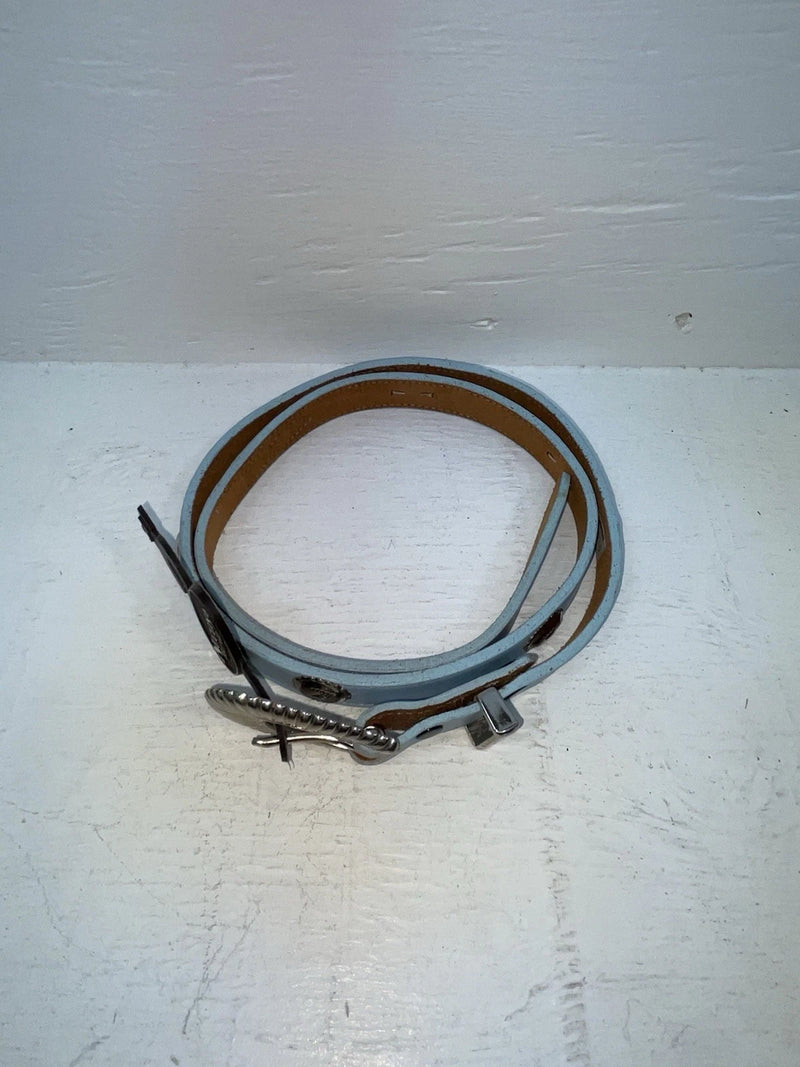 New Blue Genuine Leather Nocona Silver Pendent 34” Belt #277 JJ-89