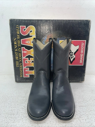 New Kids Gray Texas Brand Cowboy Boots. 3205 2 D. 23-128