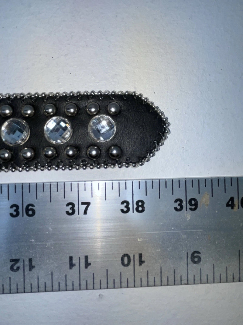New Black Genuine Leather Blazin Roxx Silver Bling Cross S Belt #N3510401 Z-71