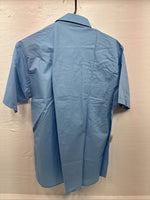 New Men’s ELY Cattleman Blue Short Sleeve Pearl Snap 16.5 Large AA-93