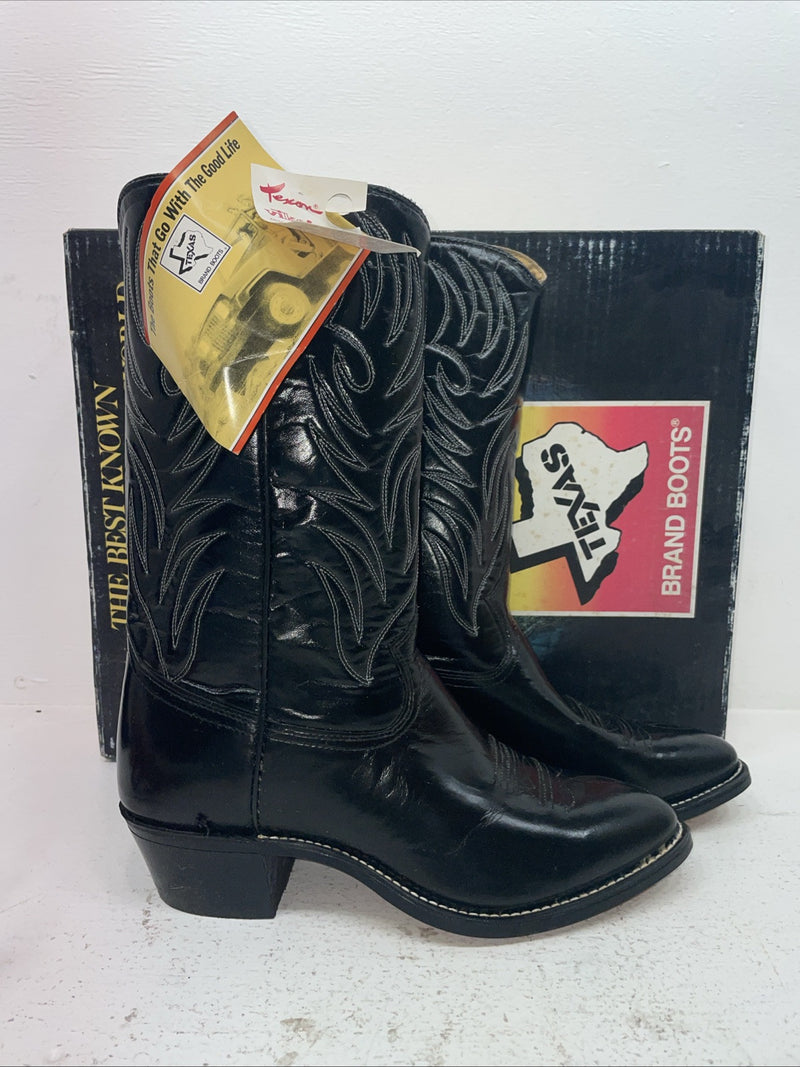 New Men’s Black Texas Brand Cowboy Boots. N 5010 10 D. 7-15