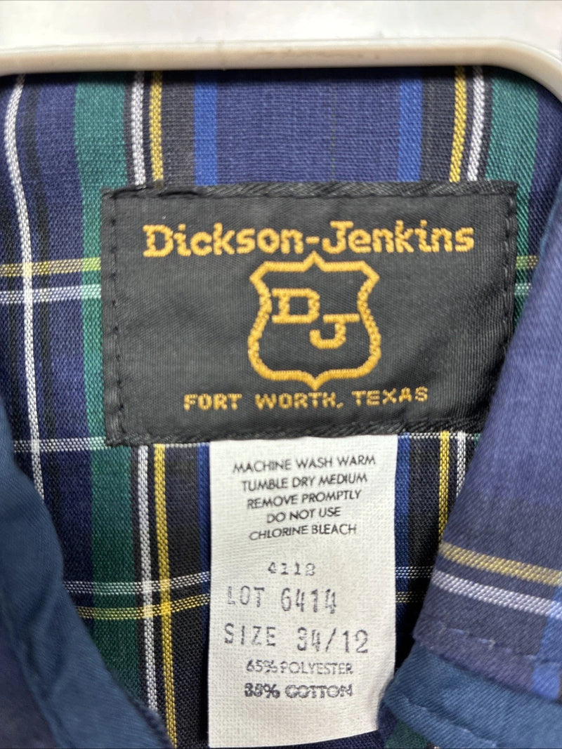 New Women’s Dickson Jenkins Blue Plaid Long Sleeve Pearl Snap Size 34 LL-85