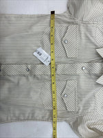 New Boys White Horse Yellow Stripe Long Sleeve Pearl Snap Medium DD-116