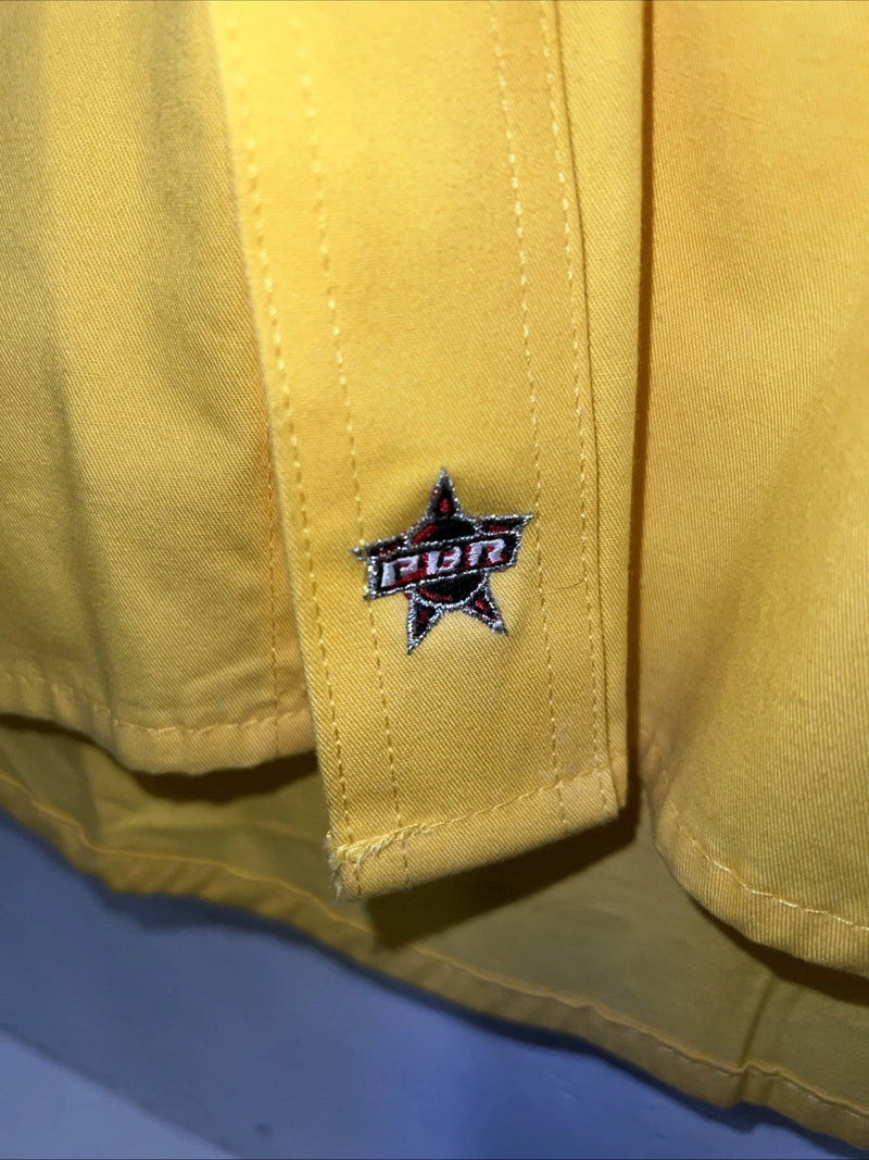 New Men’s Yellow Wrangler PBR Long Sleeve Button Up Shirt. XL S-28