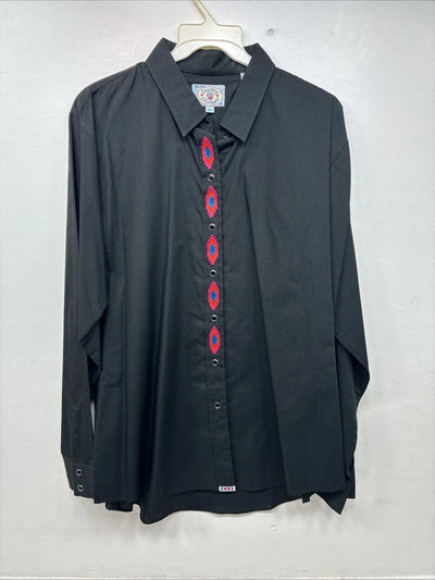 New Women’s Country Charmers Black design Long Sleeve Pearl Snap XL II-26