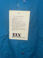 New Men’s ELY Cattleman Teal Long Sleeve Pearl 15.5 X 34 Medium B-103