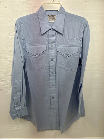 New Men’s H Bar C Blue Jean Long Sleeve Button Up 16 Large V-31