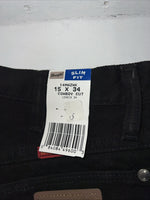 New Women’s Black Wrangler Cowboy Cut Slim Fit Denim Jeans. 15x34 J-19