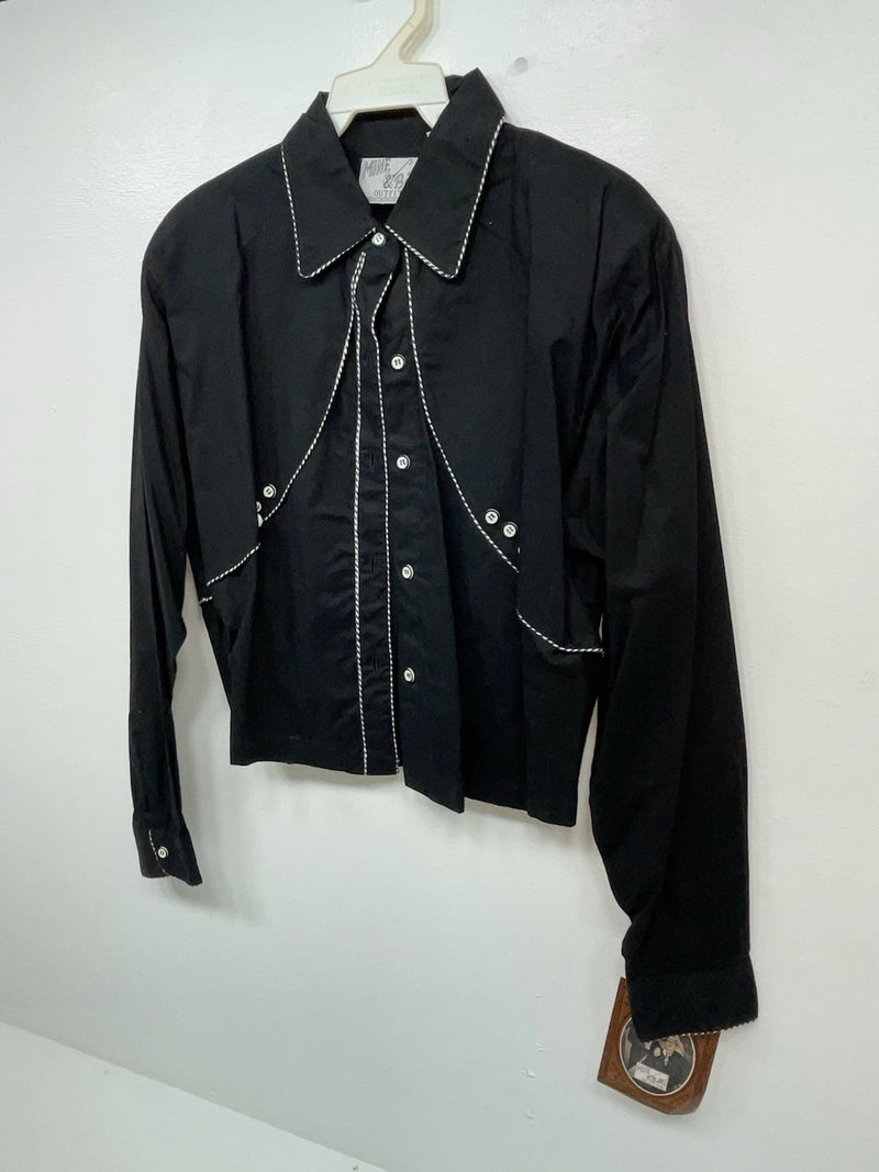 New Women’s Black Mine & Bills Outfitters Long Sleeve Button Up Shirt M 3B-28