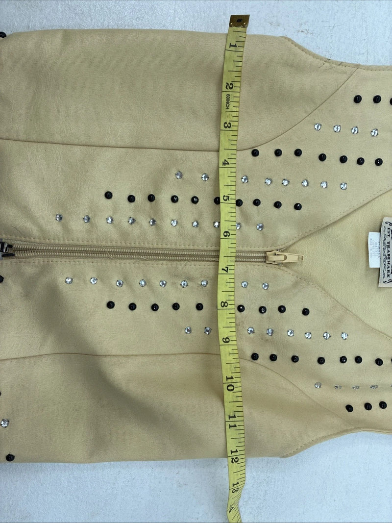 New Kids 1848 RanchWear Yellow Gem Zip Up Vest Sleeveless Size XS TT-110
