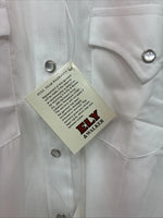 New Boys ELY Cattleman White Long Sleeve Pearl Snap Size 16 DD-76 