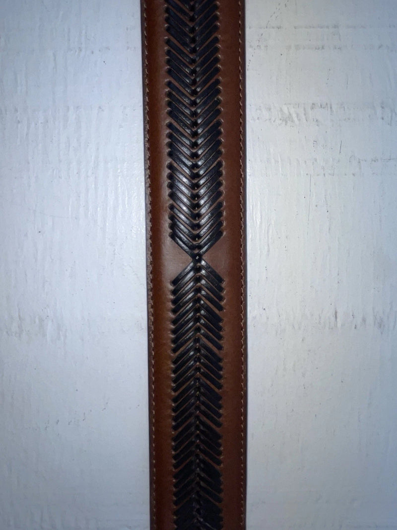 New Brown Genuine Leather Nocona Weaved 32” Belt #N2479002 JJ-35