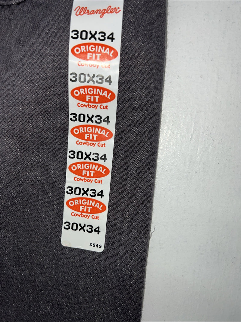 New Men’s Grey Wrangler Original Fit Denim Jeans. 30x34 Q-10