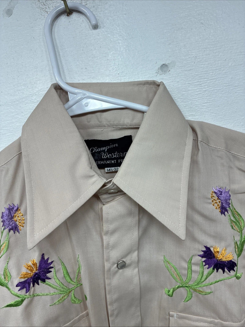 New Women’s Champion Western Tan Design Long Sleeve Pearl Snap 14.5 MM-38