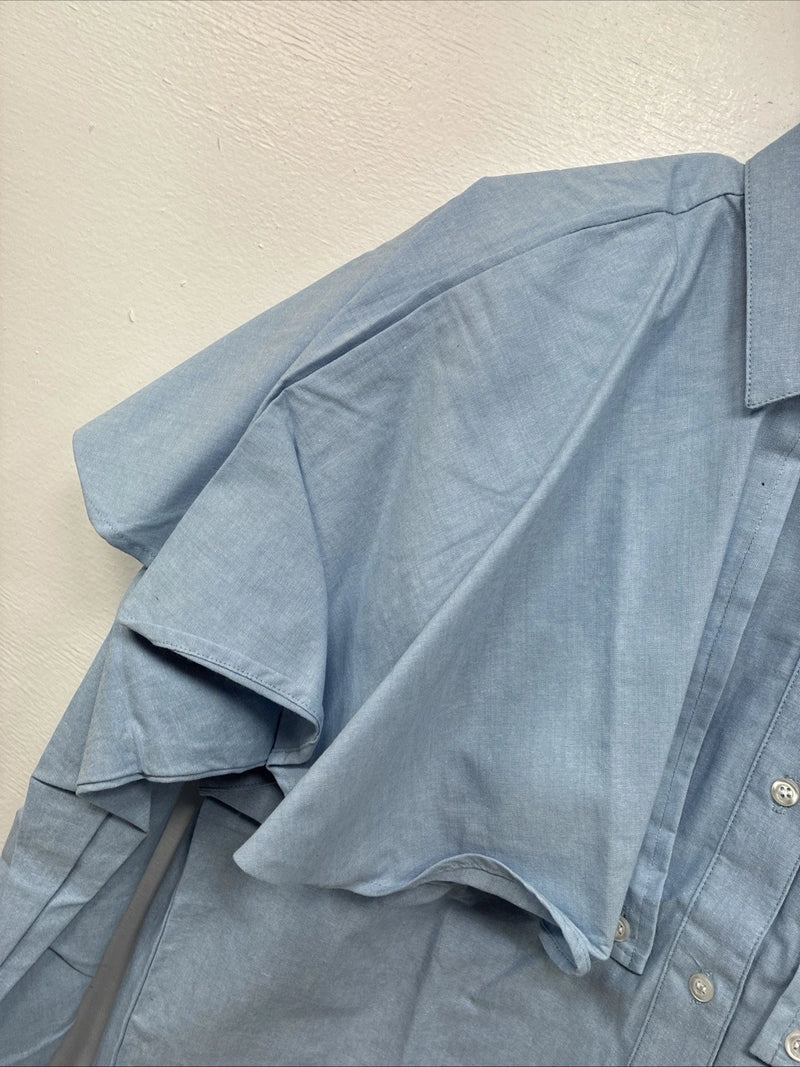 New Women’s Cricket Creek Blue Long Sleeve Button Up Medium MM-78