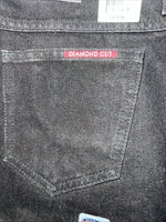 New Women’s Black Diamond Cut Regular Fit Gusset Denim Jeans. 14x36 L-1