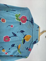 New Women’s Dickson Jenkins Blue Floral Long Sleeve Pearl Snap Size 36 KK-119