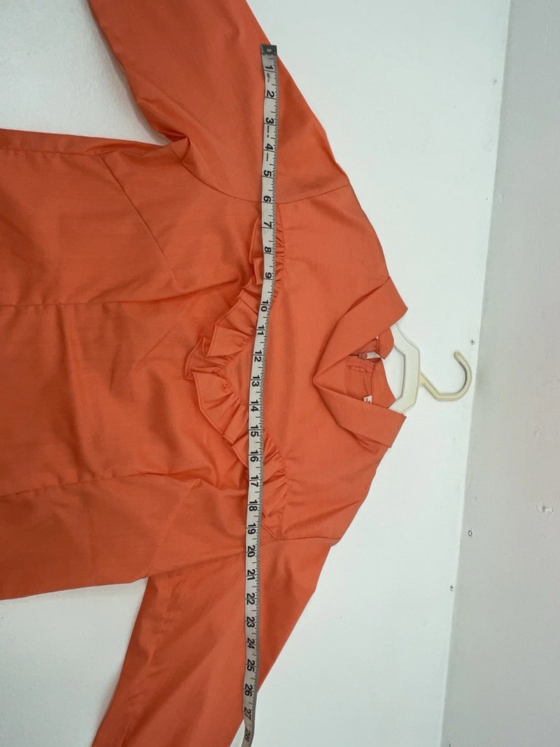New Women’s Coral Permanent Press Long Sleeve Shirt 3B-29
