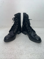 New Youth Black Lace Up Bronco Cowboy Boots. 3050 3.5 3 1/2 D. 22-43￼