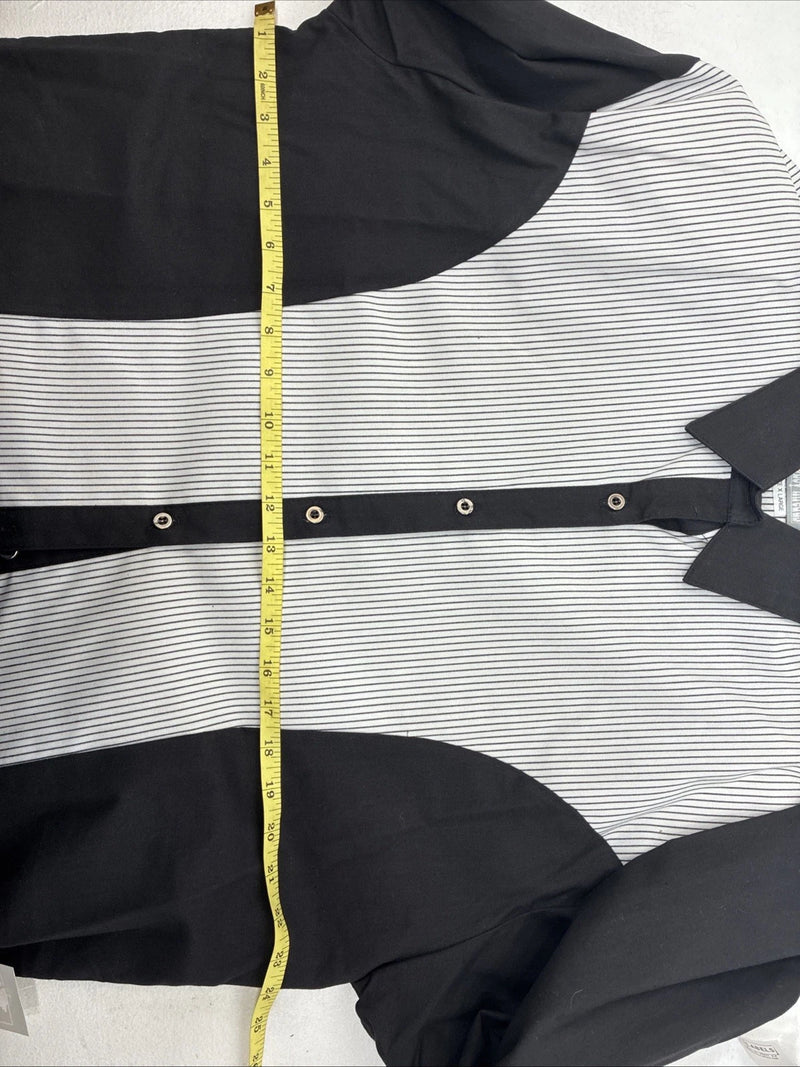 Me Women’s Cowboy Threads Black White Long Sleeve Button Up XL LL-38