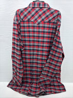 New men’s White Horse Red Flannel Long Sleeve Pearl Snap 3XL E-64