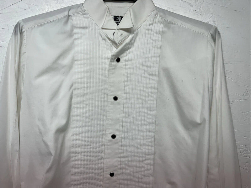 New Men’s ELY Tuxedo White Long Sleeve Button Up Small Shirt 3B-74