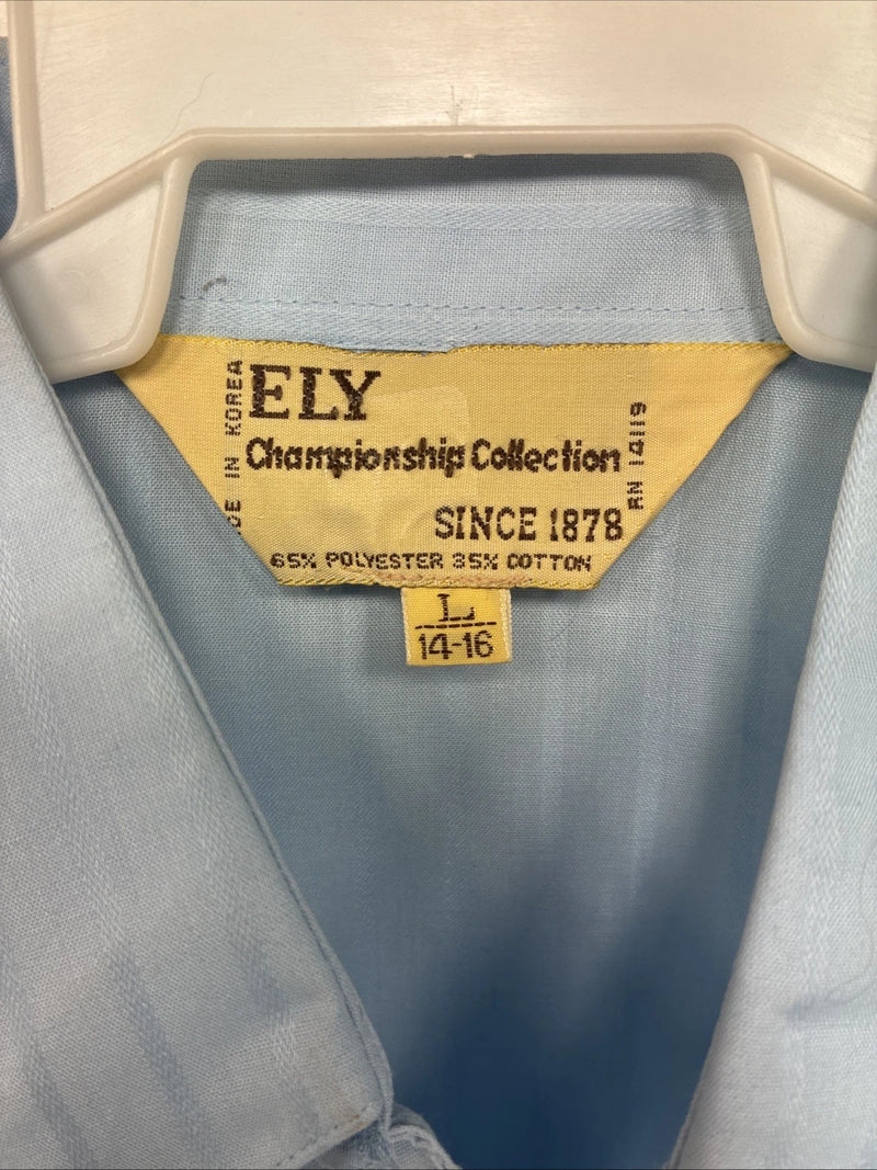 New Women’s ELY Championship Blue Long Sleeve Pearl Snap Large KK-111