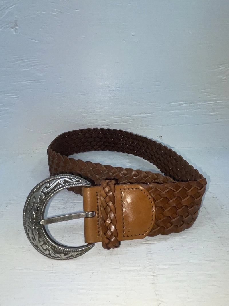 New Brown Genuine Leather Braided S Belt #8840 NN-95 