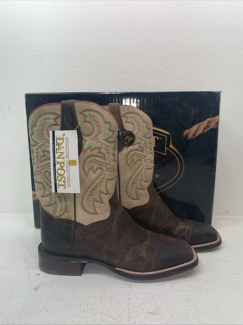 New Men’s Brown Dan Post Cowboy Boots. 2847 9.5 9 1/2 E W. 6-106